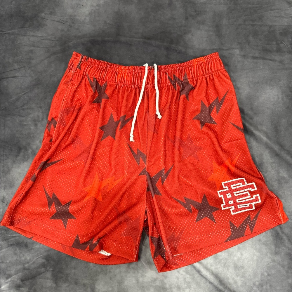 Authentic Eric Emmanuel Bape Camo Red Shorts